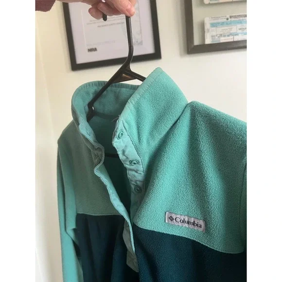 Women's Columbia Ladies' Snap Fleece Pullover Comfort‎ Stretch Hand Pockets XS - Picture 5 of 7